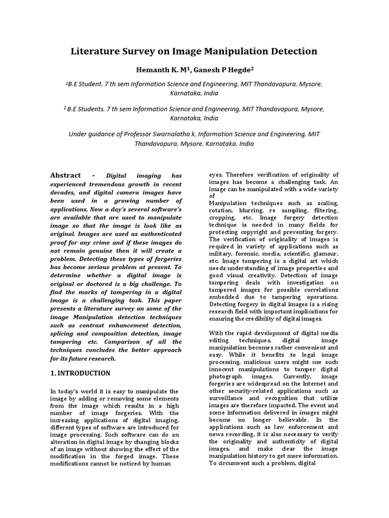 Literature Survey | PDF | Digital Image | Data Compression