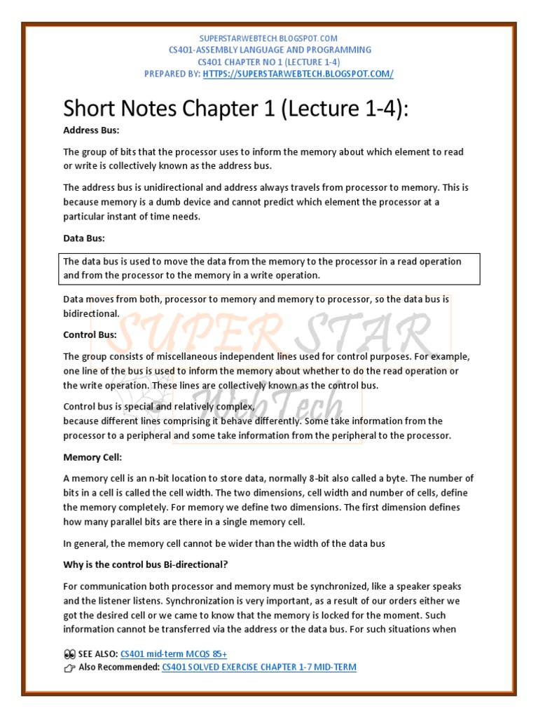 CS401 Assembly Language Overview | PDF | Pointer (Computer Programming ...