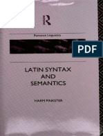 PINKSTER, H. Latin Syntax and Semantics Romance Linguistics PDF