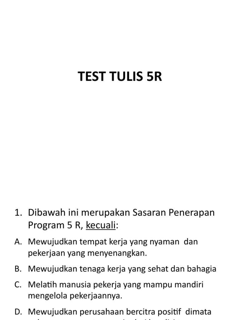 Test Tulis 5R | PDF
