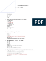 Soal Prepost - Pertidaksamaan