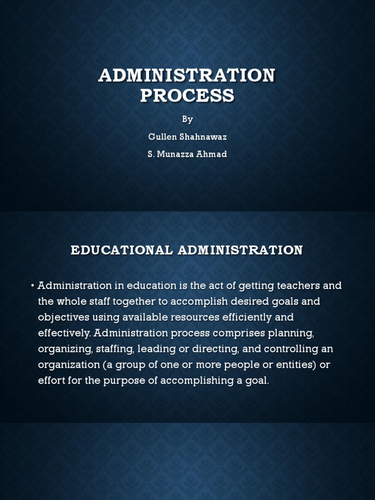 Administration Process | PDF | Goal | Planning