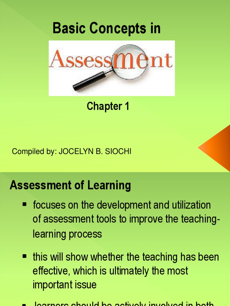 Chapter 1 - Basic Concepts in Assessment | PDF | Standardized Tests ...