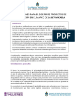 Orientaciones para El Diseño de Proyectos de Capacitación en El Marco de La Ley Micaela PDF