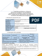 Guía de Actividades y Rúbrica de Evaluación - Paso 2 - Estado Del Arte, Planteamiento Del Problema y Formulación Del Problema de Investigación