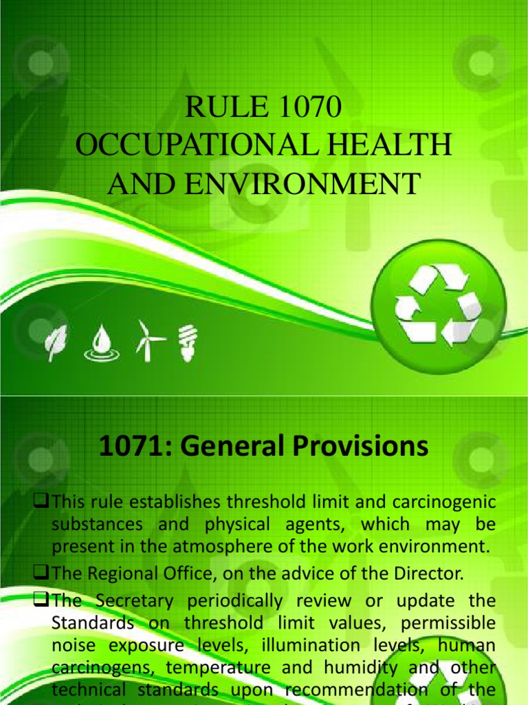 Occupational Health and Environment Control | PDF | Occupational Safety ...