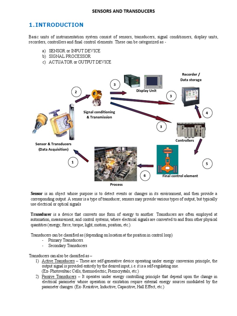 Sensors and Transducers Overview | PDF | Actuator | Flow Measurement