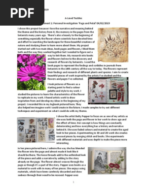 textiles personal investigation essay  final 