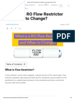 What Is RO Flow Restrictor and When To Change - Tips & Tricks