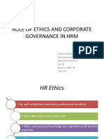 Role of Ethics and Corporate Governance in HRM