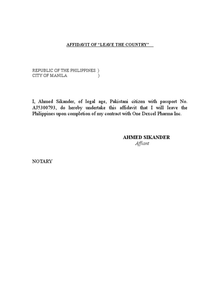 AHMED Affidavit For Ticket | PDF