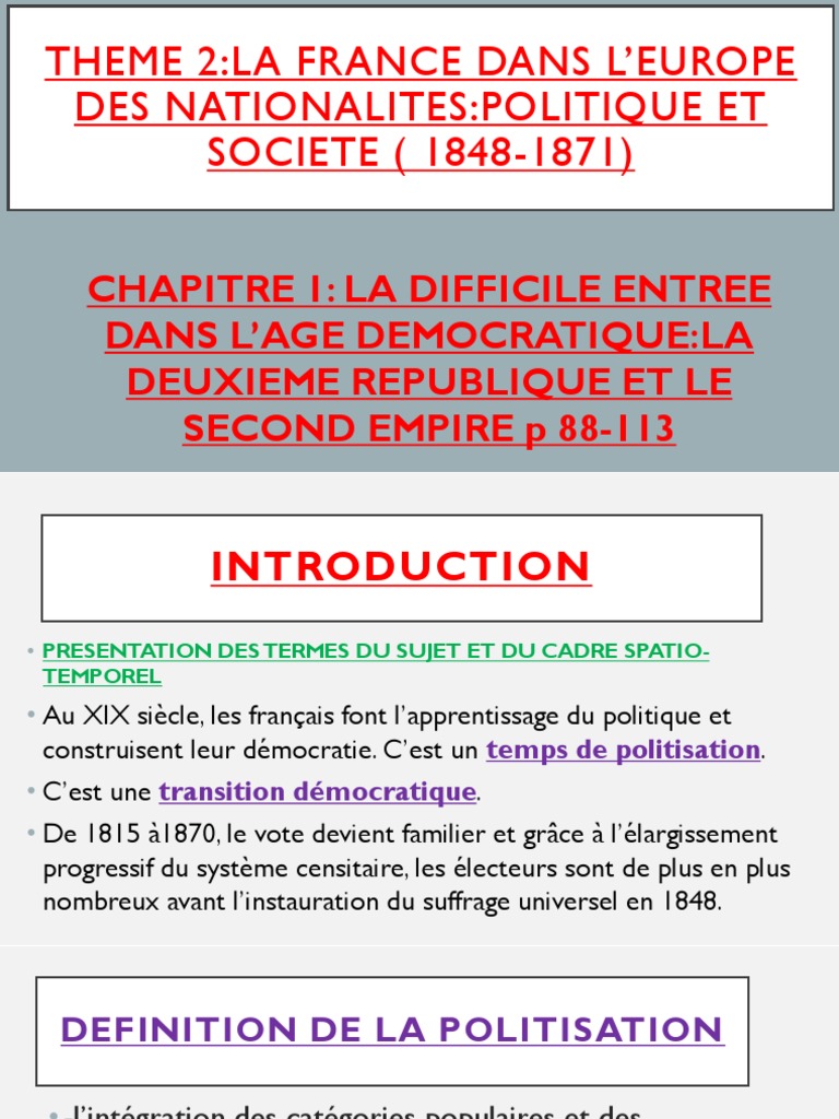 Fiche De Revision La Deuxieme Republique Et Le Second Empire