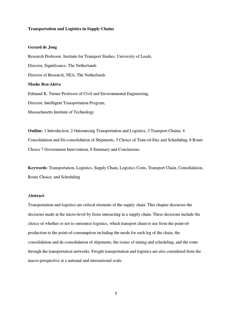 Transportation Mode Decision Matrix | PDF | Transport | Cargo