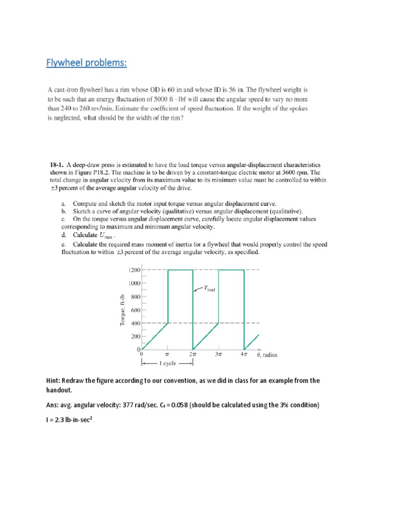Flywheel Problems and Solutions Guide | PDF