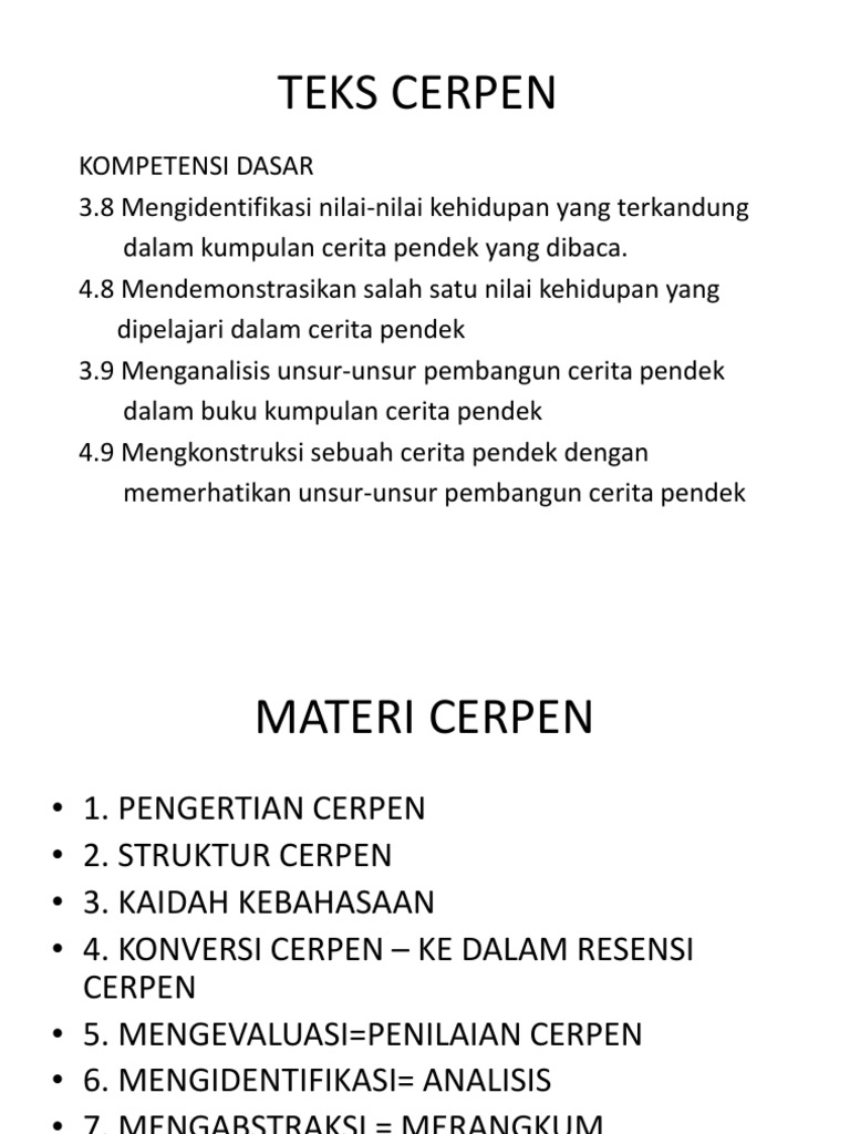 Materi Bahasa Indonesia Cerpen Kelas 11 Guru Paud