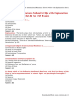 CSS International Relations Solved MCQs With Explanation (Set-I)