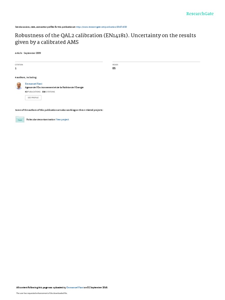 QAL2 Calibration Robustness Analysis | PDF | Total Organic Carbon ...