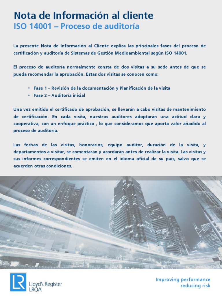 Proceso de Auditora en La Norma Iso 14001 de Gesti PDF | PDF ...