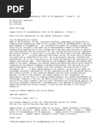 Sample Letter of Recommendation LOR For MS Admission Format 5