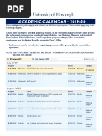 Pitt Academic Calendar 2019-2020 - Final