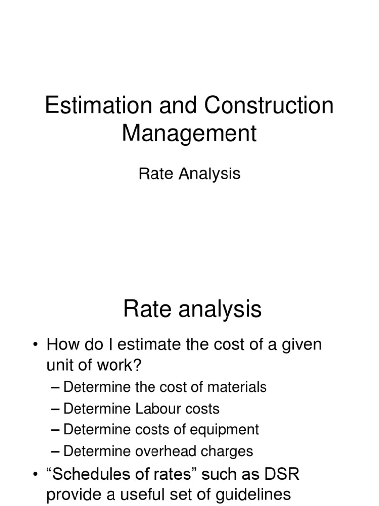 Rate Analysis for Concrete Estimation | PDF | Construction Aggregate ...
