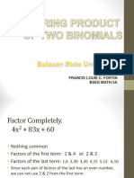 Factoring Product of Two Binomials - Louie