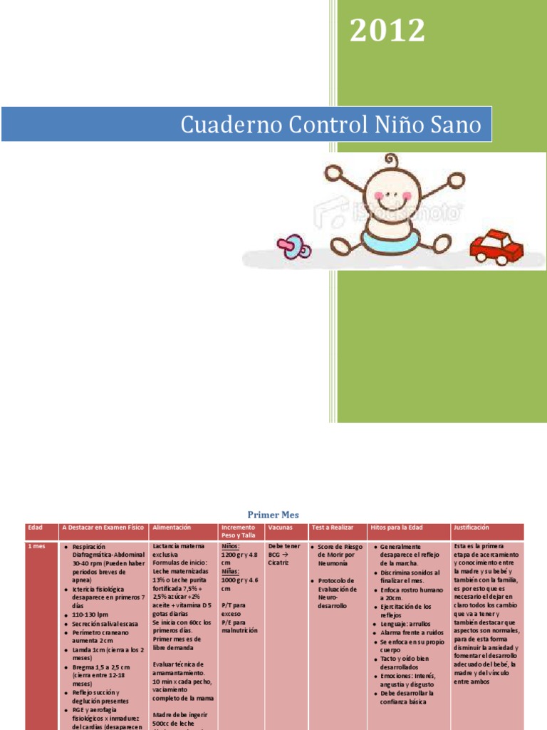 Cuaderno - Control - Nino - Sano - N. Valladares PDF | PDF ...