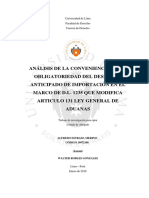 Análisis de La Conveniencia de La Obligatoriedad Del Despacho Anticipado. DL 1235 PDF