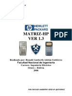 Guía completa del programa MATRIZ-HP VER 1.3 para calcular operaciones matriciales