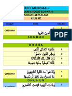 TABEL MUROJAAH Harian Dalan Sholat Sunnah - 1 Juz