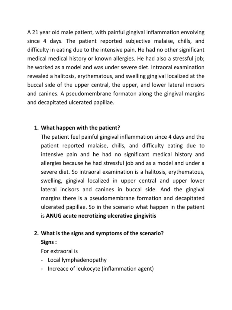 ANUG: Symptoms, Causes, and Treatment | PDF | Clinical Medicine ...