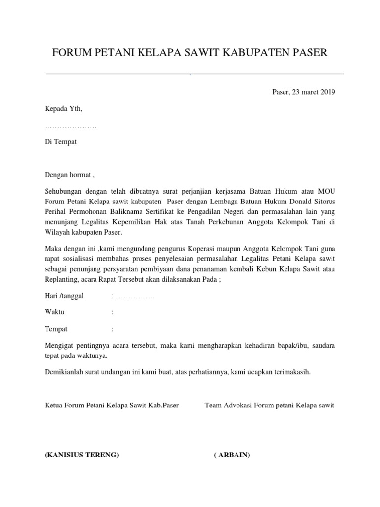 Forum Petani Surat Undangan Docx