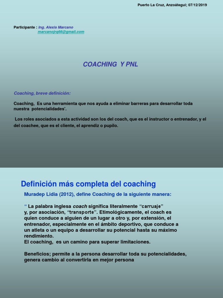 Actividad 1 Coaching PNL | PDF | Aprendizaje | Verdad