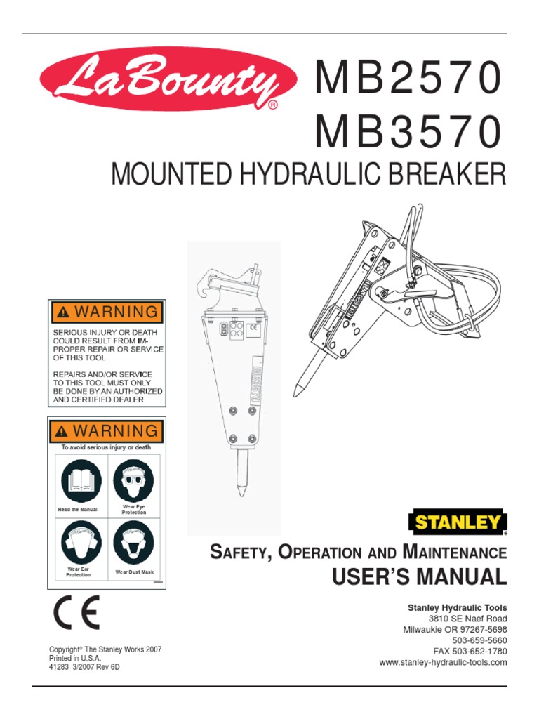 Fits Stanley MB256 Decal Kit Hydraulic Hammer