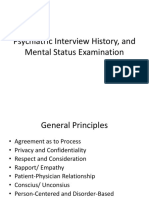 Psychiatric Interview History, and Mental Status Examination