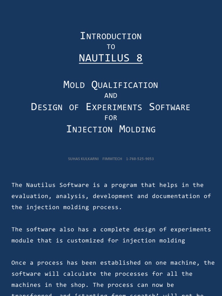 Nautilus 8: Mold Qualification Software | PDF | Casting (Metalworking)