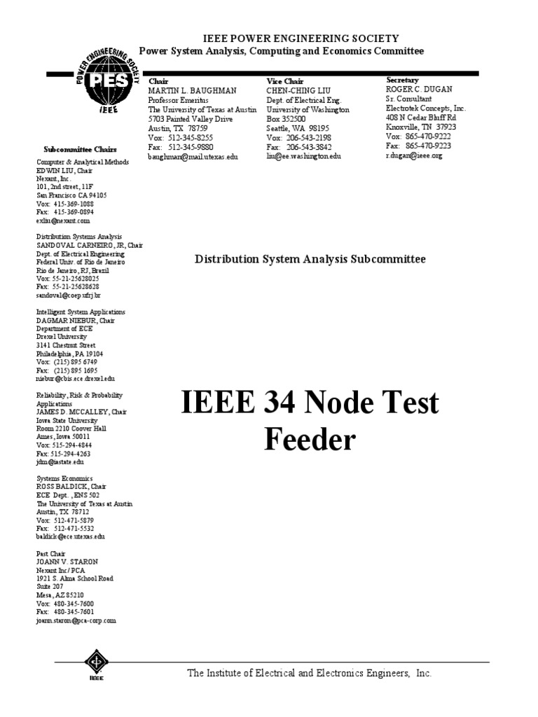 IEEE 34 Node Test Feeder Data | PDF | Electromagnetism | Electricity