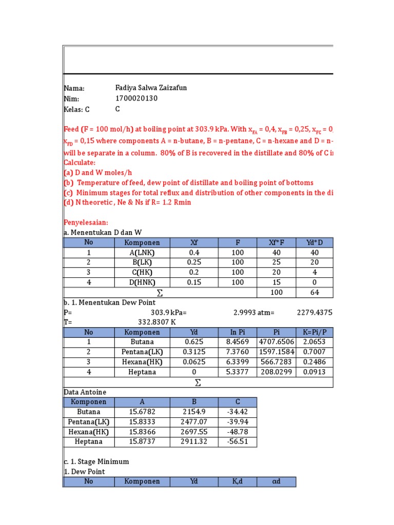 Multi-Component Distillation Analysis | PDF | Distillation | Industrial ...
