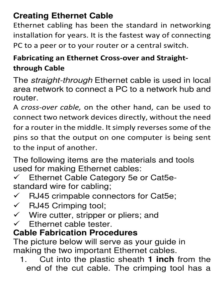Creating Ethernet Cable | PDF | Electrical Connector | Electronics