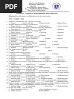 First Quarter Examination in Mapeh