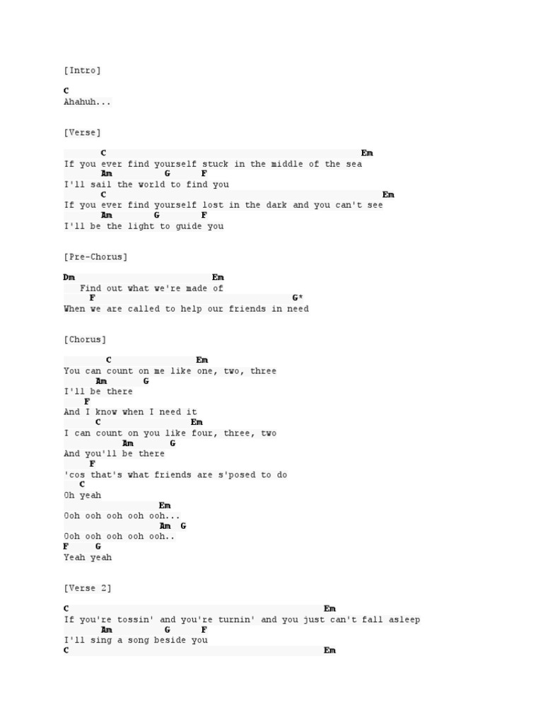 Count On Me Chords., PDF, Song Structure