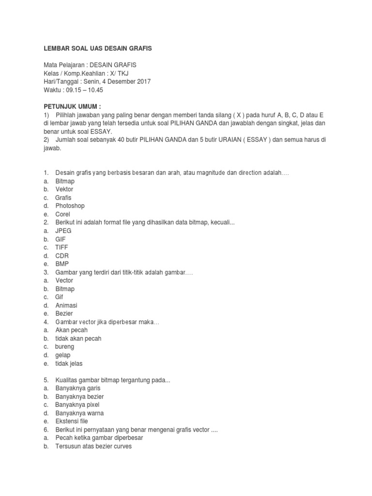 Contoh Soal Uas Produktif Tkj Kelas Xi Belajar Buku