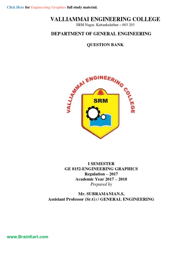 266 Ge8152 Engineering Graphics Question Bank Pdf Pdf Ellipse