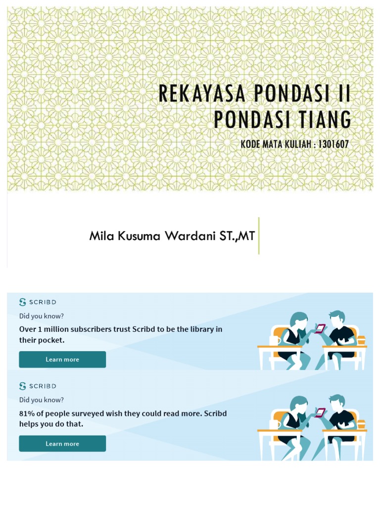 Rekayasa Pondasi Ii Pondasi Tiang Pdf Pdf Online Services Publishing