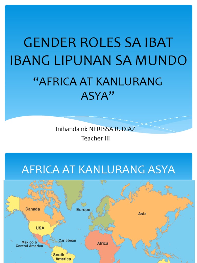 Gender Roles Sa Ibat Ibang Lipunan Sa Mundo | Pdf