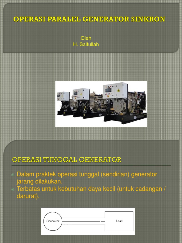 Operasi Paralel Generator Listrik | PDF