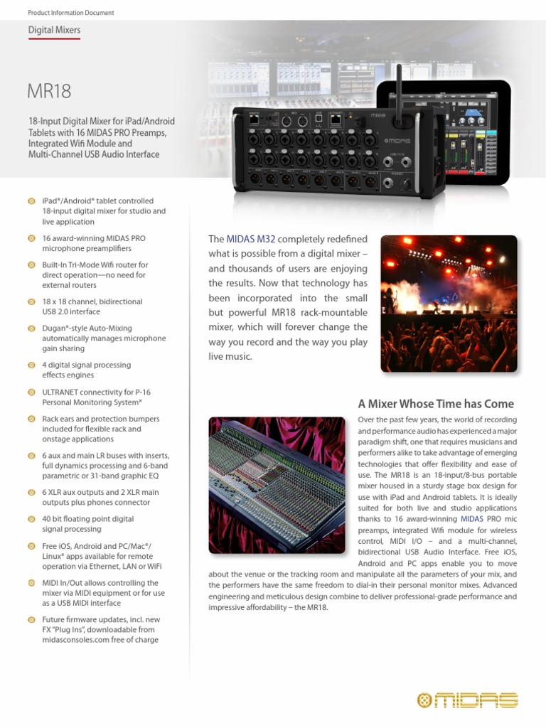 MIDAS - MR18 P0C8H Product Information Document PDF | PDF | Ios