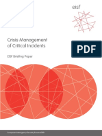 Crisis Management of Critical Incident 2010