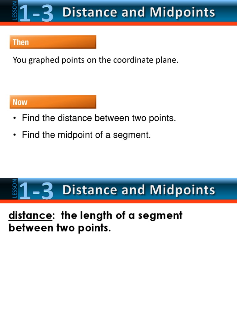 1.3 Distance and Midpoints 2015 PDF Plane (Geometry) René Descartes