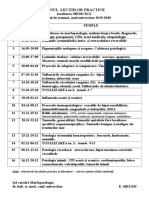 Planul Lecţiilor Practice, Semestrul de Toamnă, 2019-2020